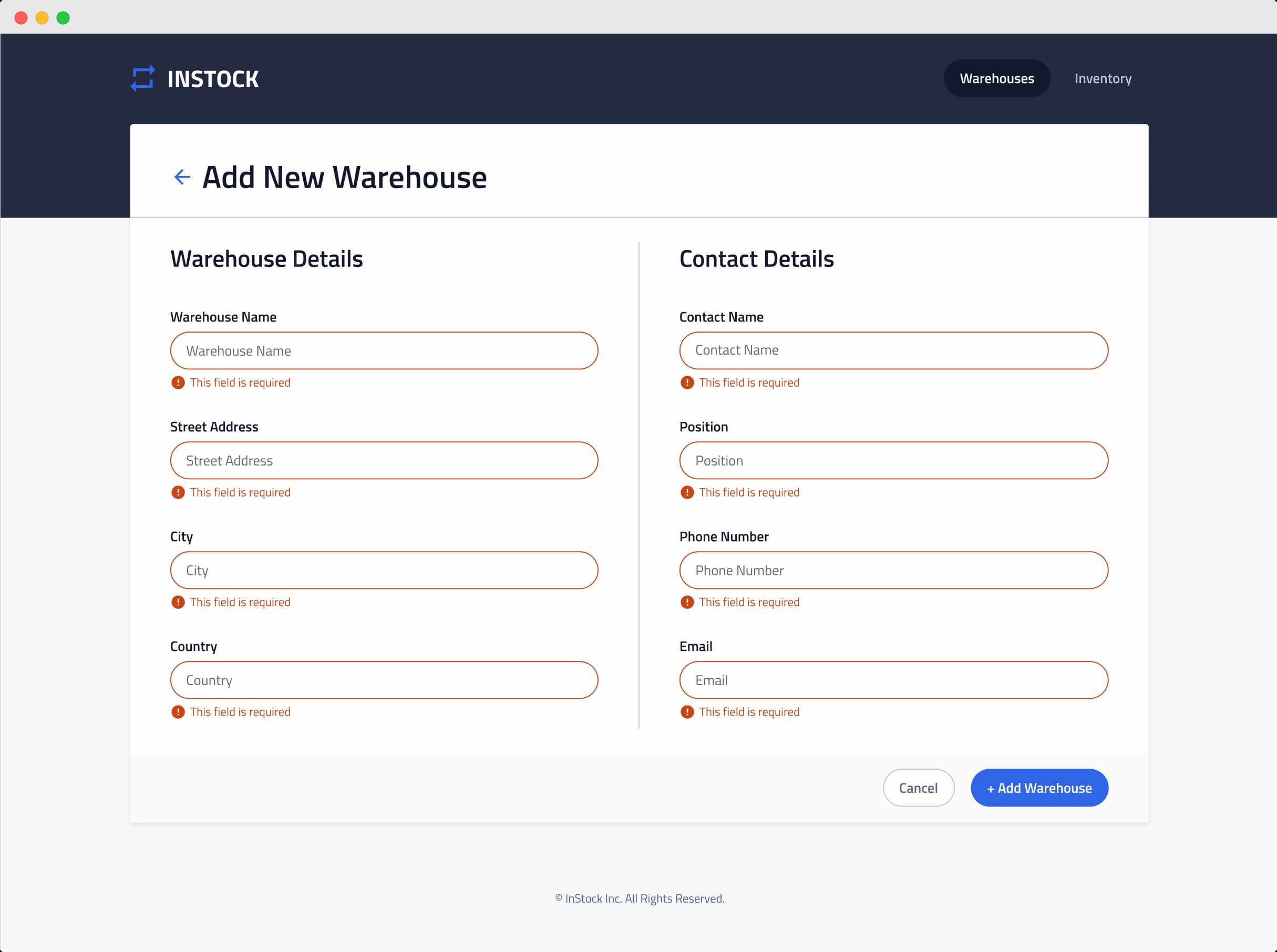 Instock Web App